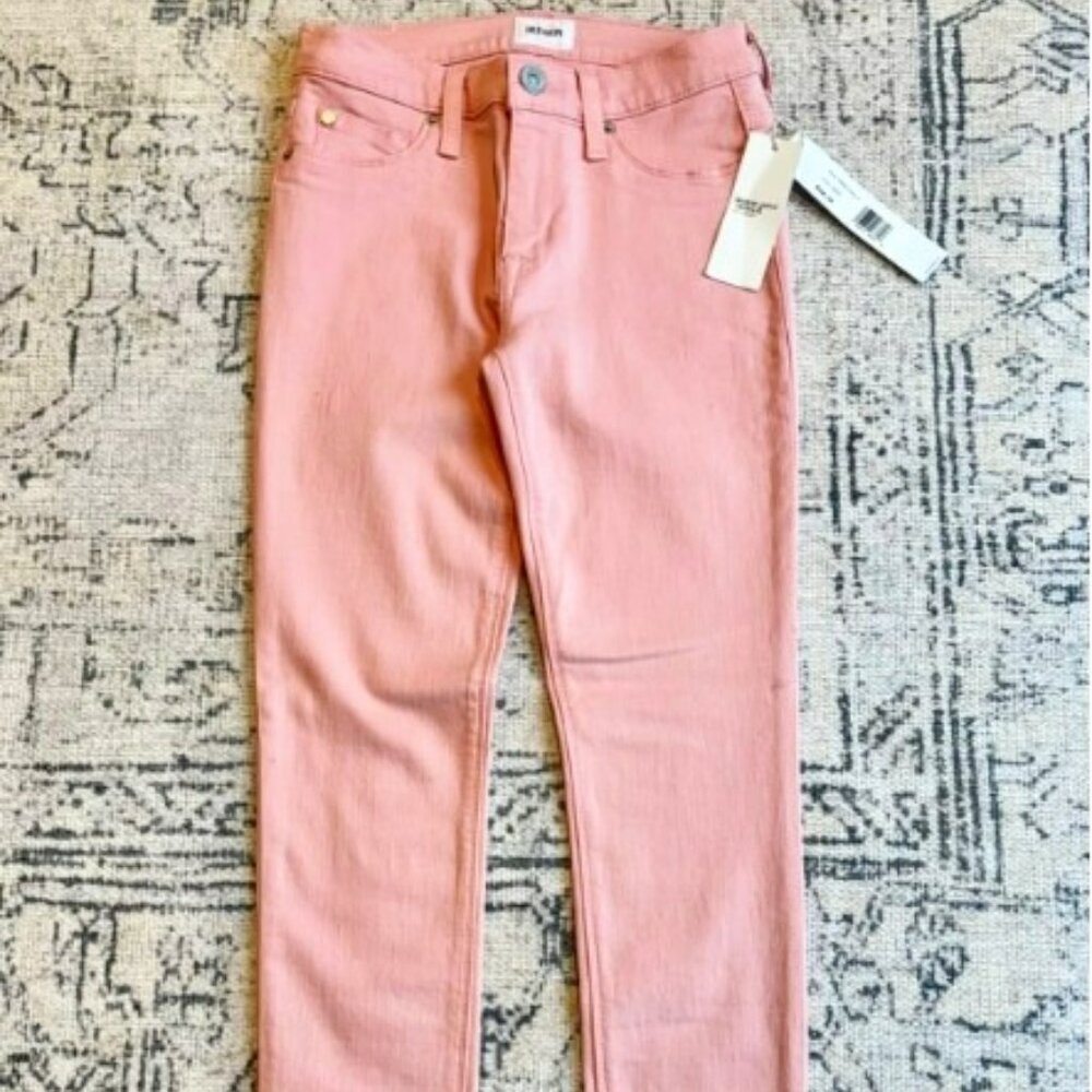 NWT HUDSON Mid-Rise NATALIE SUPER SKINNY Women's Ankle Jean Size 24 PINK SALT